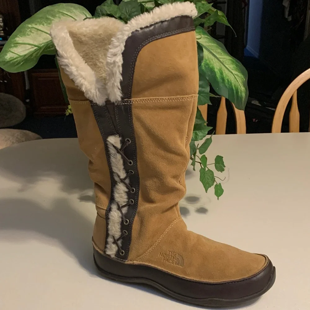 The North Face Women's Tan and Brown Suede Winter Boots